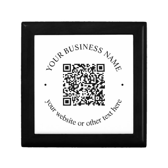 Your Uploaded QR code Plus Editable Circular Text Gift Box (Front)