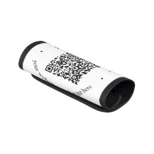 Your Uploaded QR code Plus Editable Circular Text Luggage Handle Wrap