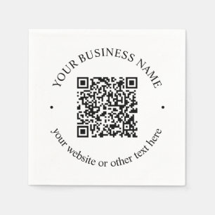 Your Uploaded QR code Plus Editable Circular Text Napkins