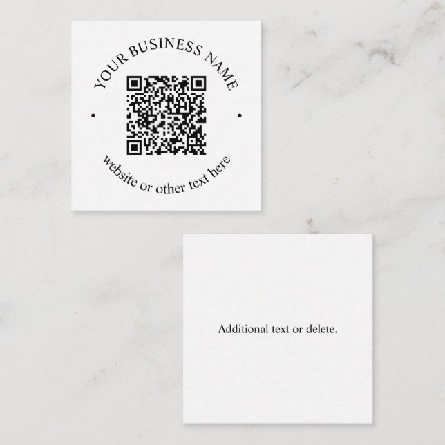 Your Uploaded QR code Plus Editable Circular Text Note Card (Front/Back)