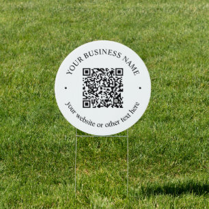 Your Uploaded QR code Plus Editable Circular Text Sign