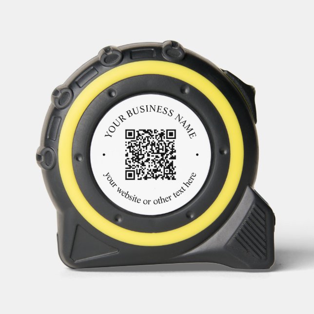 Your Uploaded QR code Plus Editable Circular Text Tape Measure (Front)
