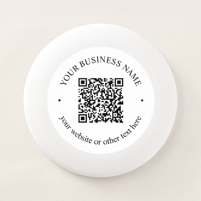 Your Uploaded QR code Plus Editable Circular Text Wham-O Frisbee (Front)