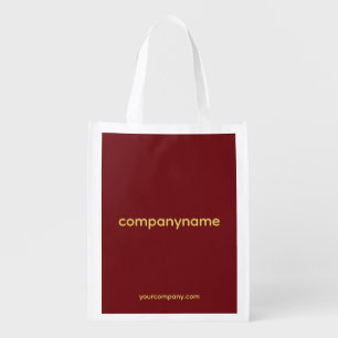 Your Url Address Faux Gold Text Burgundy Red Grocery Bag