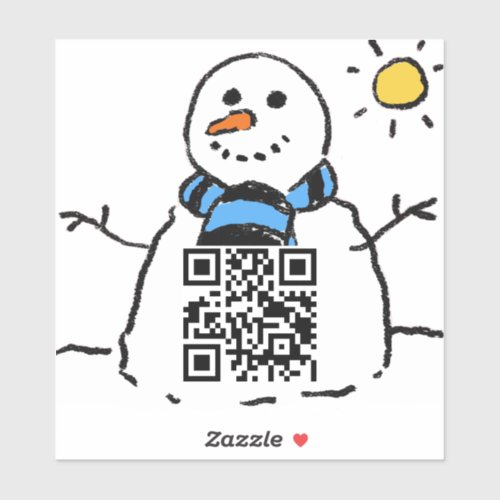 Your URL on a Snowman QR Code Sticker