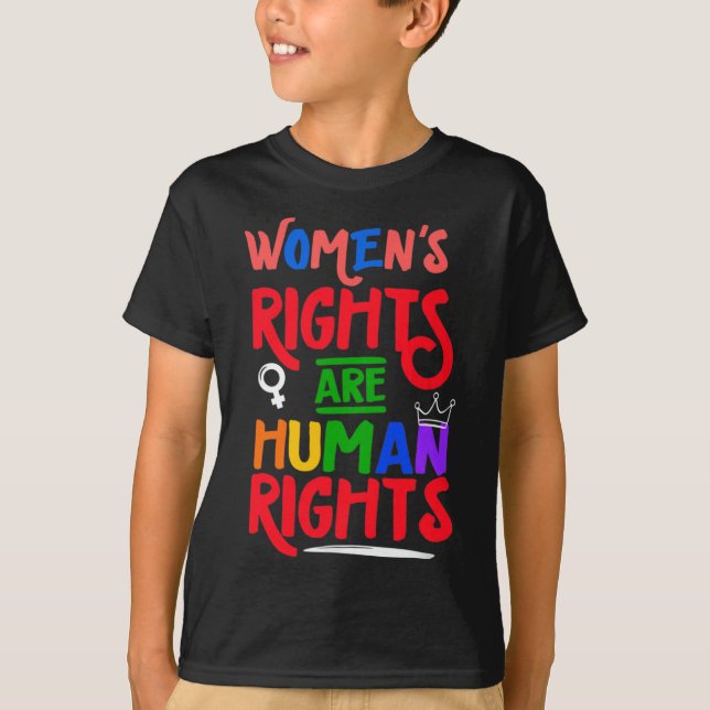 Your Uterus Feminist Women's Rights Are Human Righ T-Shirt (Front)