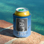Your Version 1985 40th Birthday Vintage Photo Can Cooler<br><div class="desc">Your Version 1985 40th Birthday Vintage Photo Can Cooler.
Start the party right with this beer can cooler. Customize text and add a photo for a great birthday gift. Can be used for any age.</div>