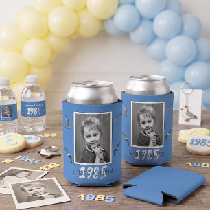 Your Version 1985 40th Birthday Vintage Photo Can Cooler