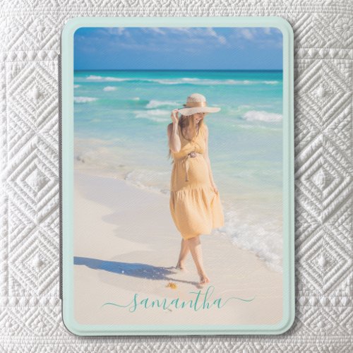 Your Vertical Rounded Corner Photo Pale Teal Kindle Cover