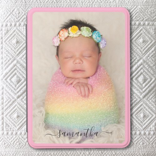 Your Vertical Rounded Corner Photo Pink Kindle Cover