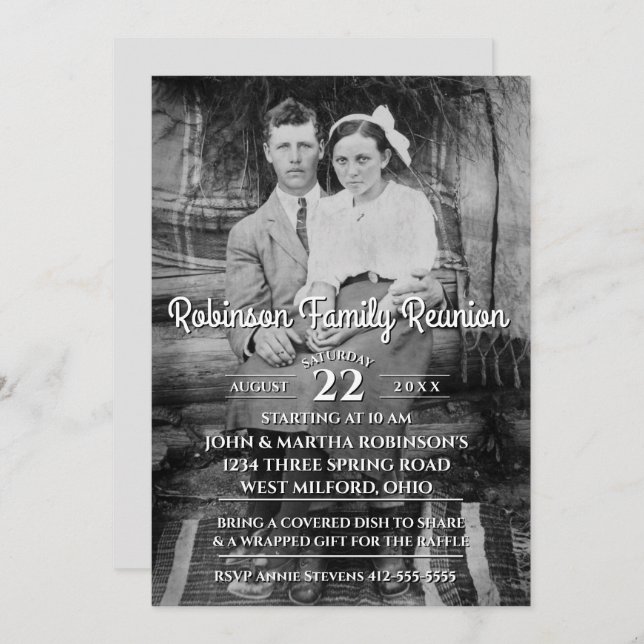Your Vintage Photo Family Reunion Invitation (Front/Back)
