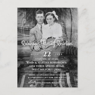 Your Vintage Photo Family Reunion Invitation Postcard