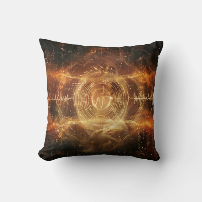 Your Voice is a Sigil — Mystical Frequency Art Throw Pillow (Front)