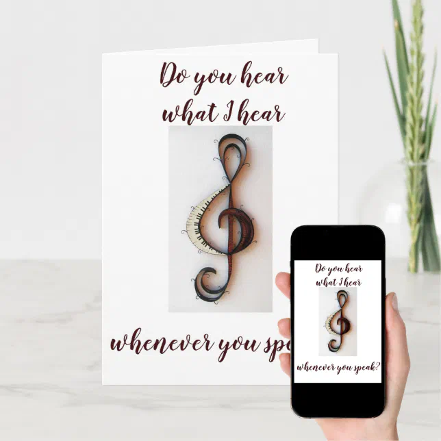 "YOUR VOICE IS MUSIC TO MY EARS" LOVING YOU CARD | Zazzle