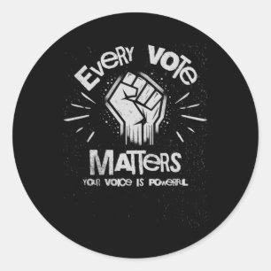 Your Voice Is Powerful Vote Sticker1 Classic Round Sticker