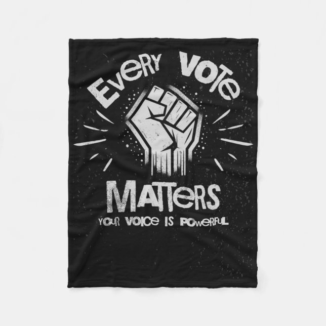 Your Voice Is Powerful Vote Sticker1  Fleece Blanket (Front)