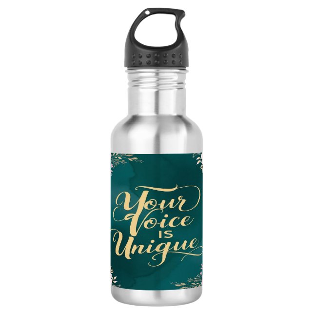 Your Voice Is Unique Stainless Steel Water Bottle (Front)
