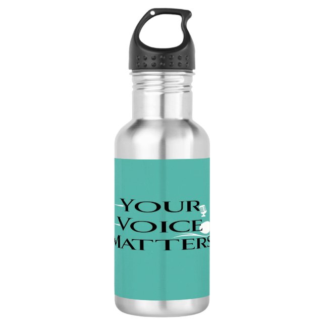 Your Voice Matters Stainless Steel Water Bottle (Front)