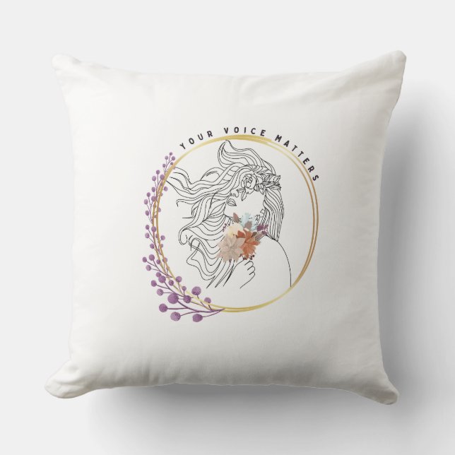 Your Voice Matters Throw Pillow (Front)