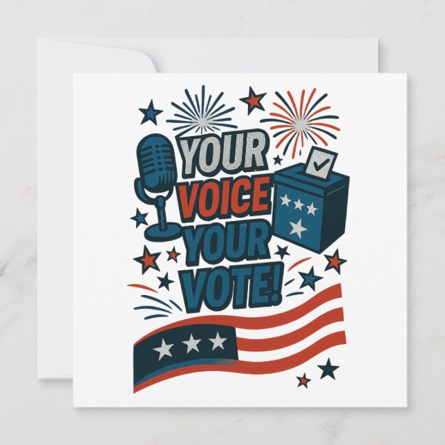 Your Voice Your Vote Patriotic Election  Invitation (Front)