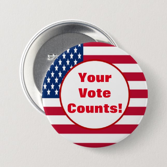 Your Vote Counts! Button (Front & Back)