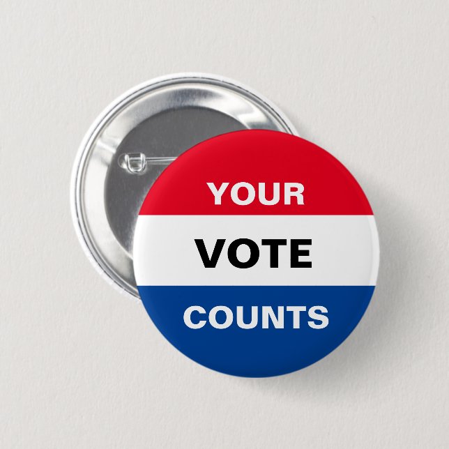 Your Vote Counts Button (Front & Back)