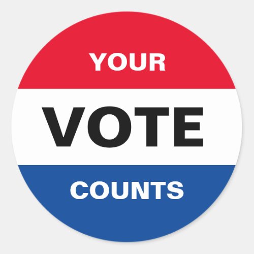 Your Vote Counts Classic Round Sticker