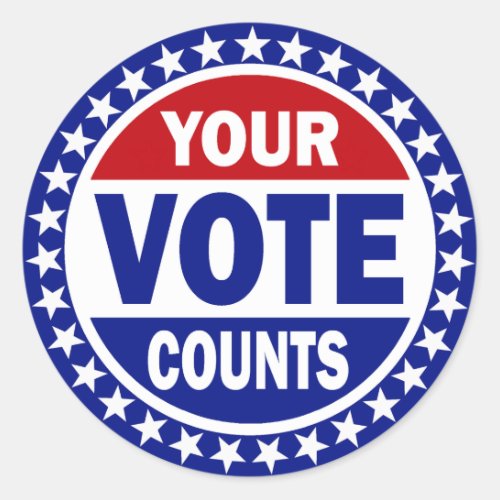Your Vote Counts Classic Round Sticker