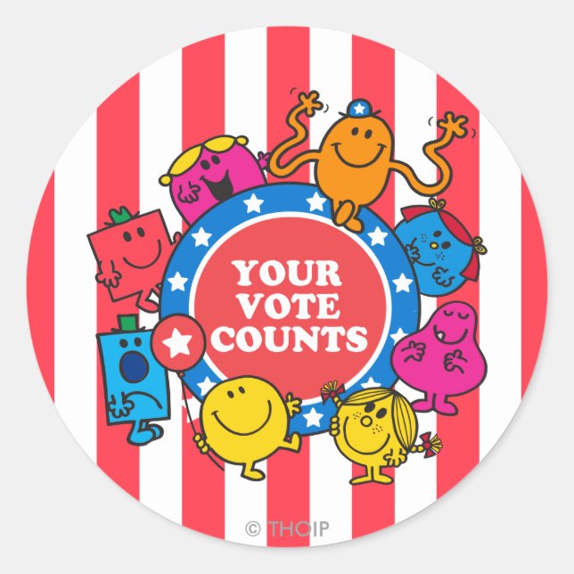 Your Vote Counts! Classic Round Sticker (Front)