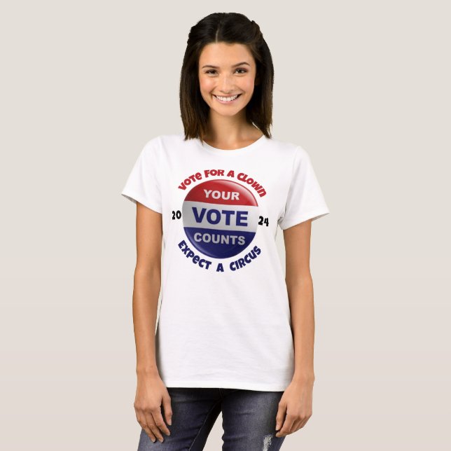 GEMLON Women's Vote Graphic T-Shirt - Funny Presidential Election Tee, Short Sleeve (Grey)