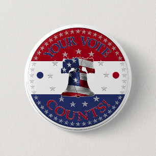 Your Vote Counts Liberty Bell Button