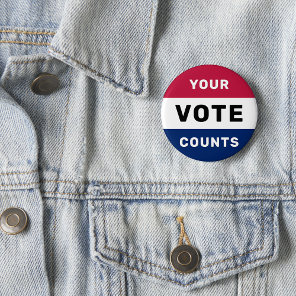 Your Vote Counts Patriotic American Election USA Button