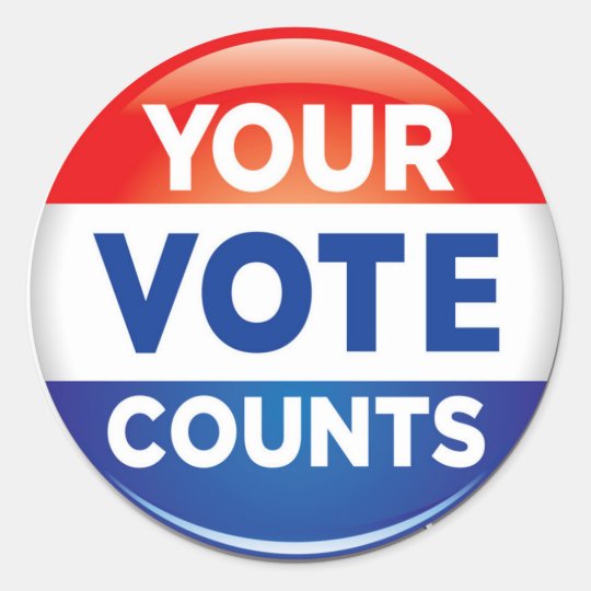 Your Vote Counts Pattern Classic Round Sticker