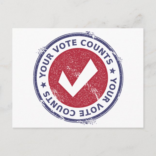 your vote counts postcard (Front)