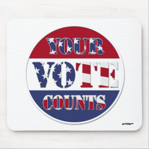 YOUR VOTE COUNTS! Round with US Flag Mouse Pad