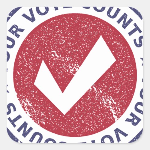 your vote counts square sticker