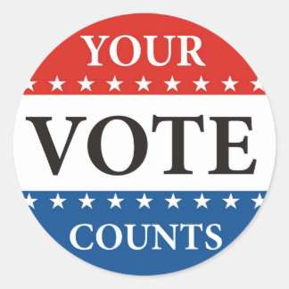 your vote counts usa president elections politics classic round sticker