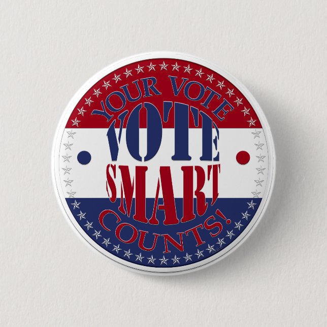 Your Vote Counts Vote Smart Button (Front)