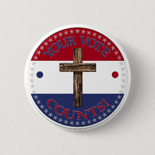 Your Vote Counts with Cross Button