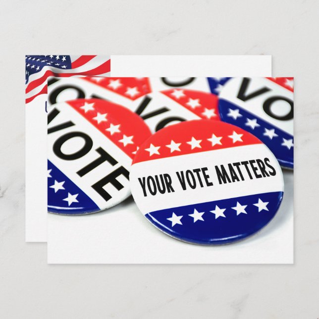 Your Vote Matter Election Pin Postcard (Front/Back)