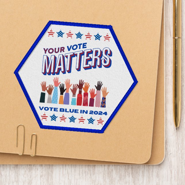 Your Vote Matters 2024 Election Iron On Patch (On Folder)
