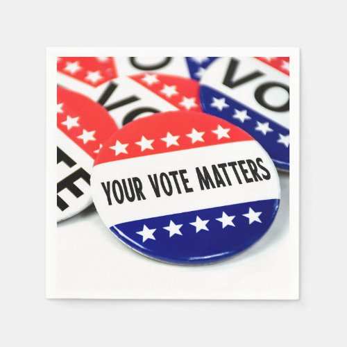 Your Vote Matters Election Pin Napkins