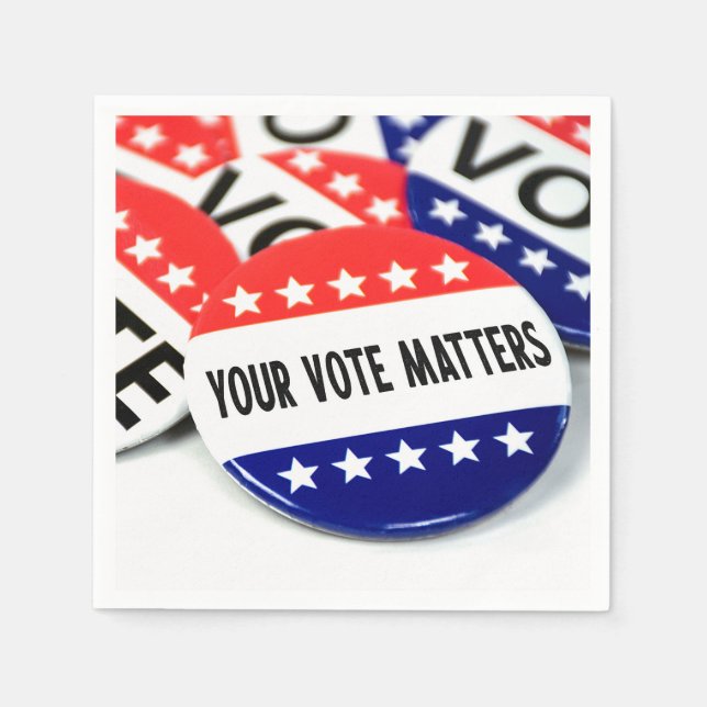 Your Vote Matters Election Pin Napkins (Front)