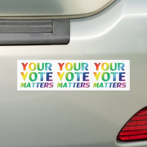 your vote matters pride colors bumper sticker