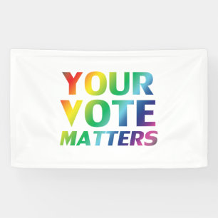 Your Vote Matters - pride lgbtq lgbt rainbow white Banner