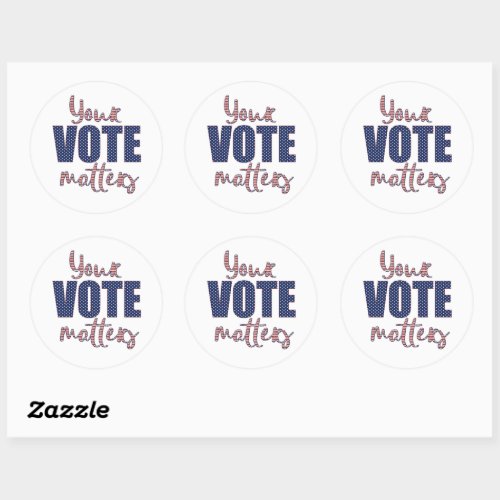 Your Vote Matters USA Elections Classic Round Sticker