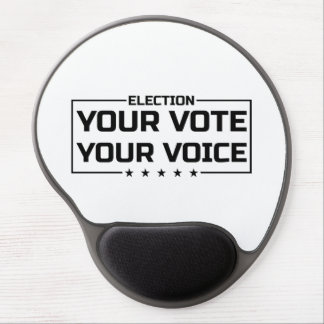 Your Vote Your Voice black font Gel Mouse Pad