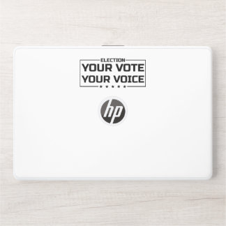 Your Vote Your Voice black font HP Laptop Skin