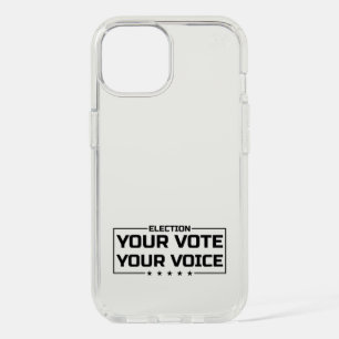Your Vote Your Voice black font iPhone 15 Case