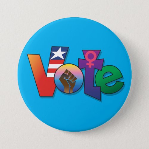 Your Vote Your Voice Blue Button